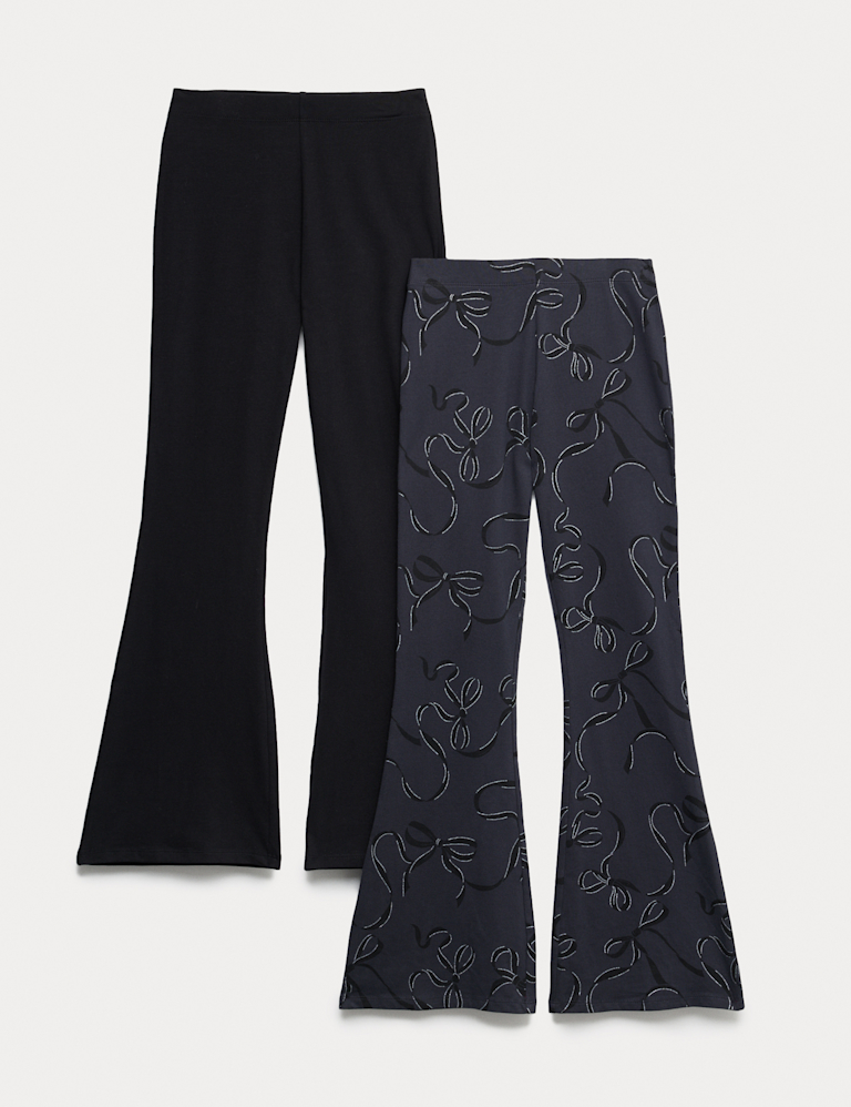 2 Pack Cotton Rich Kickflare Leggings (6-16 Yrs)