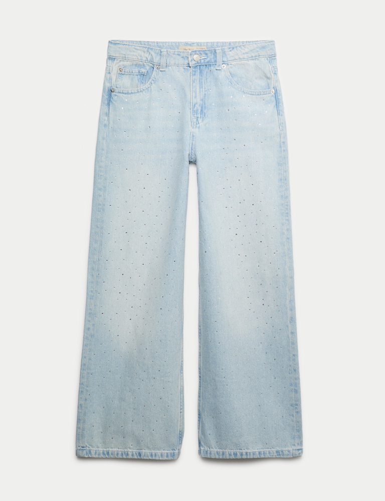 Wide Leg Denim Diamante Jeans (6-16 Yrs)
