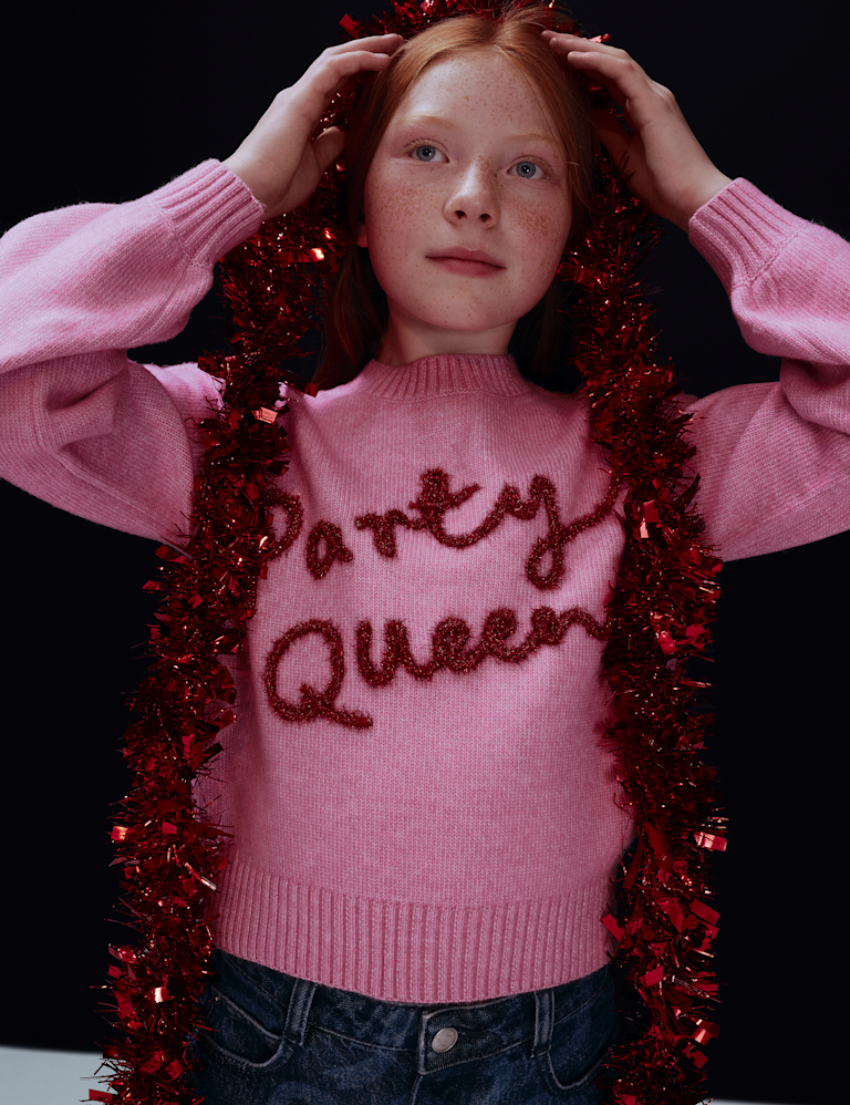 Knitted Party Queen Jumper (6-16 Yrs)