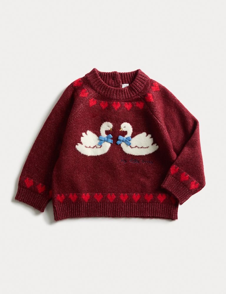 Knitted Swan Jumper (0-3 Yrs)