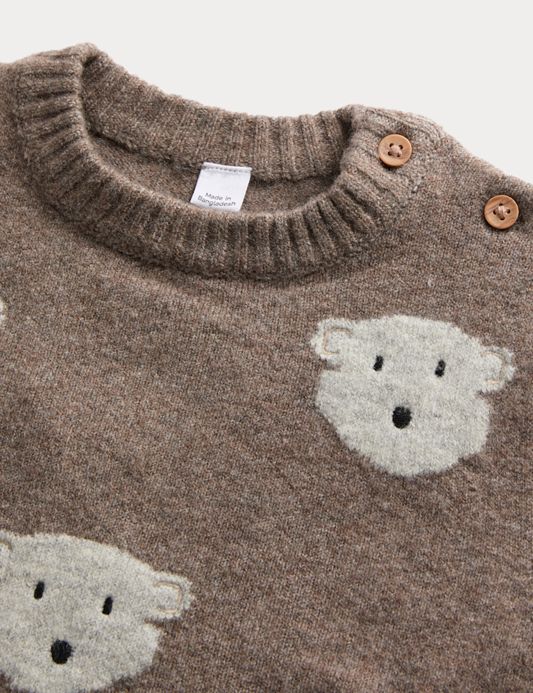 Knitted Bear Jumper (0-3 Yrs)