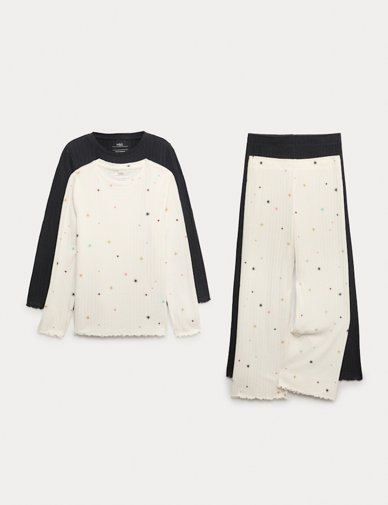 2 Pack Cosy Ribbed Celestial Pyjamas (1-16 Yrs)