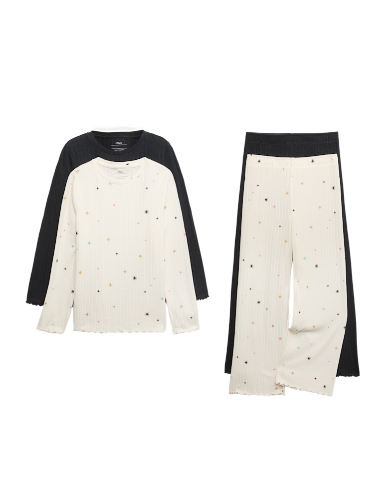 2 Pack Cosy Ribbed Celestial Pyjamas (1-16 Yrs)