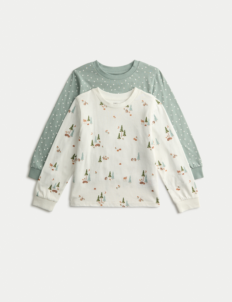 2 Pack Pure Cotton Woodland Pyjama Sets (1-8 Yrs)