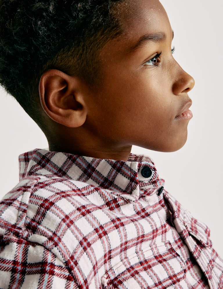 Pure Cotton Micro Checked Shirt (6-16 Yrs)