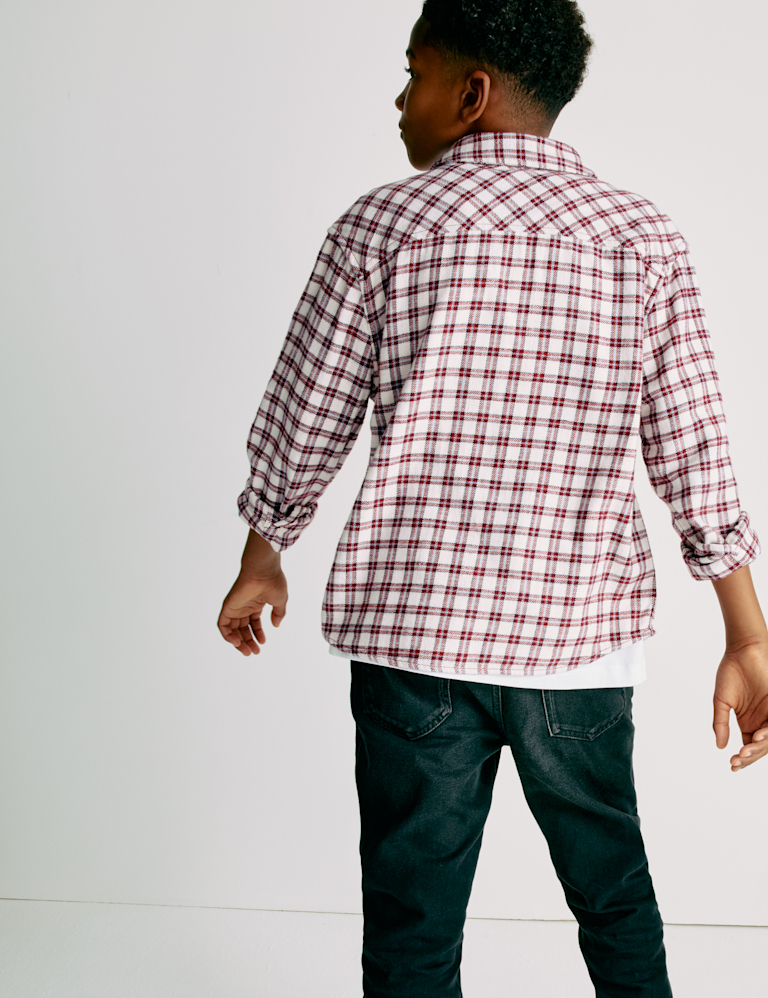Pure Cotton Micro Checked Shirt (6-16 Yrs)