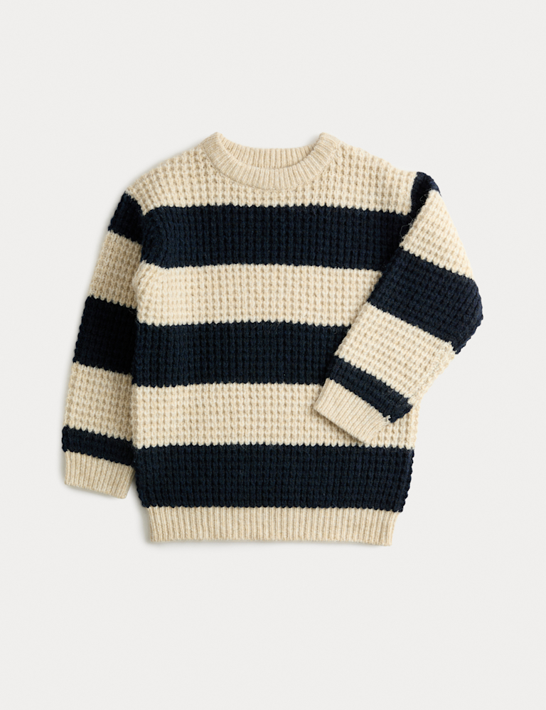Striped Crew Neck Knitted Jumper (1-8 Yrs)