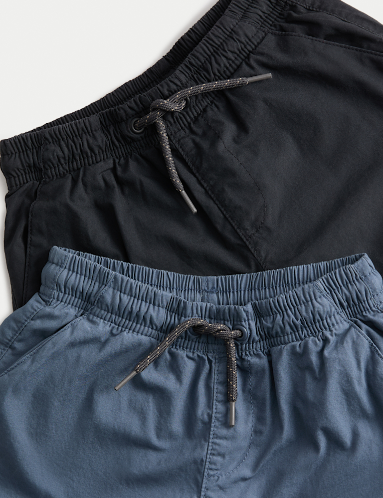 2 Pack Cotton Rich Pull On Trousers (2-8 Yrs)