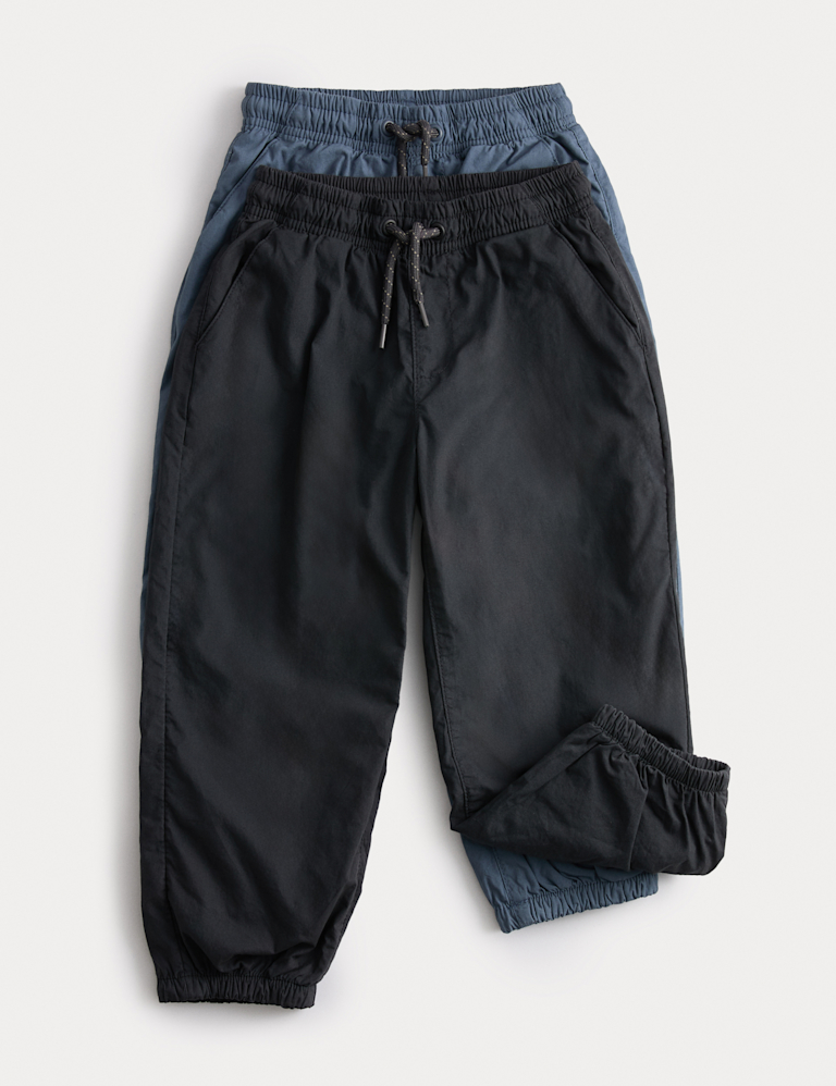 2 Pack Cotton Rich Pull On Trousers (2-8 Yrs)