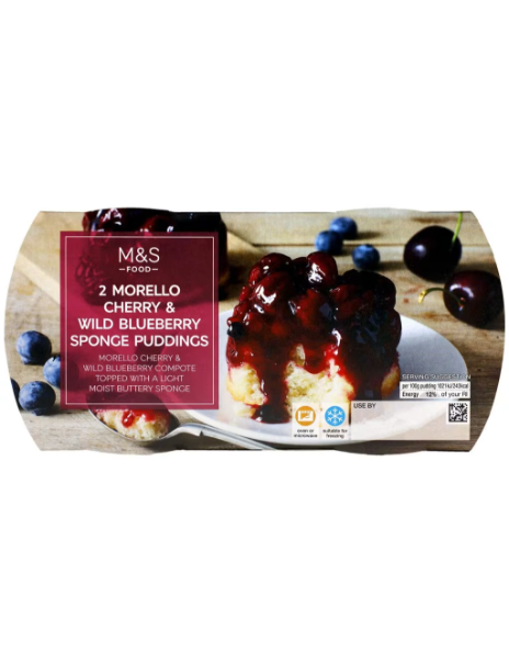 Morello Cherry and Wild Blueberry Sponge Puddings