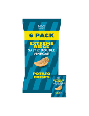 Extreme Ridge Salt and Double Vinegar Potato Crisps