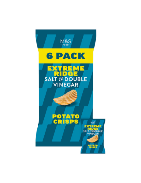 Extreme Ridge Salt and Double Vinegar Potato Crisps