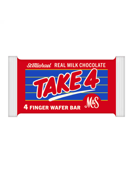 Take 4 St Michael Real Milk Chocolate 4 Finger Wafer Bar