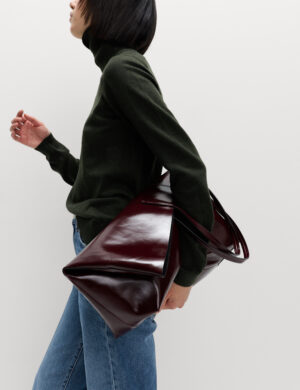 Faux Leather Oversized Tote Bag