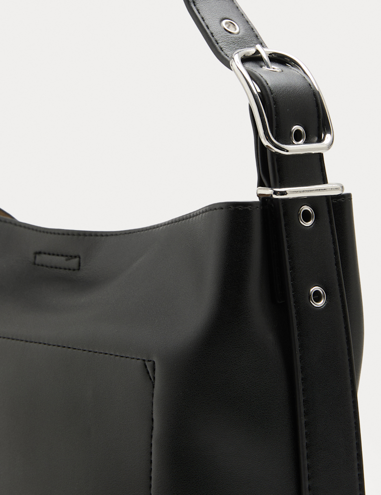 Faux Leather Mini Bucket Bag