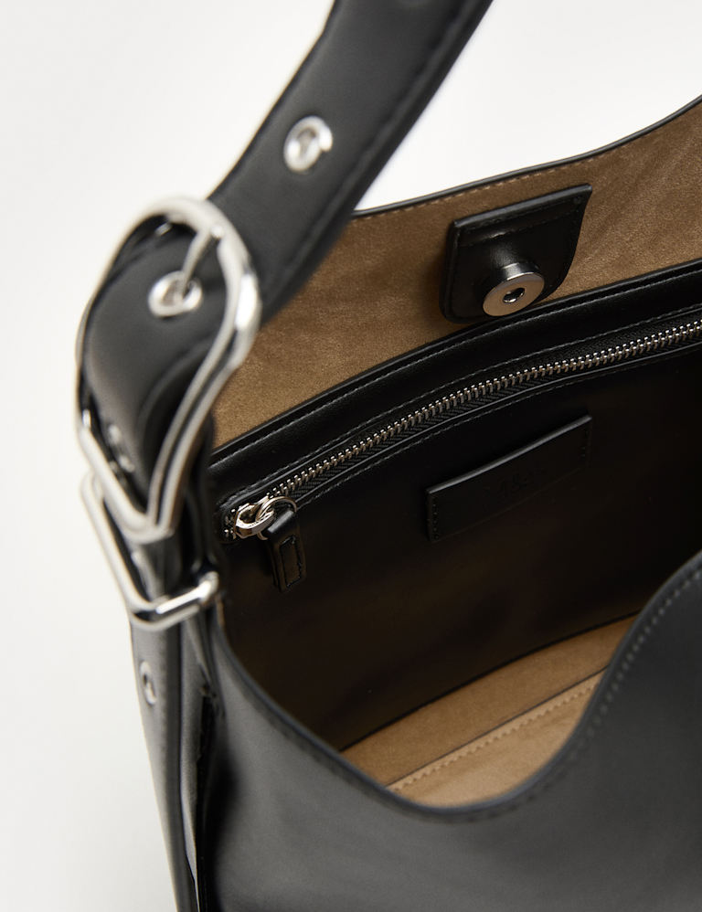 Faux Leather Mini Bucket Bag