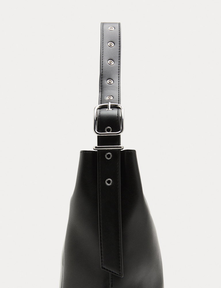 Faux Leather Mini Bucket Bag