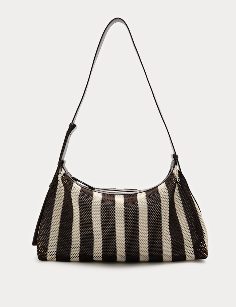 Mesh Striped Shoulder Cross Body Bag