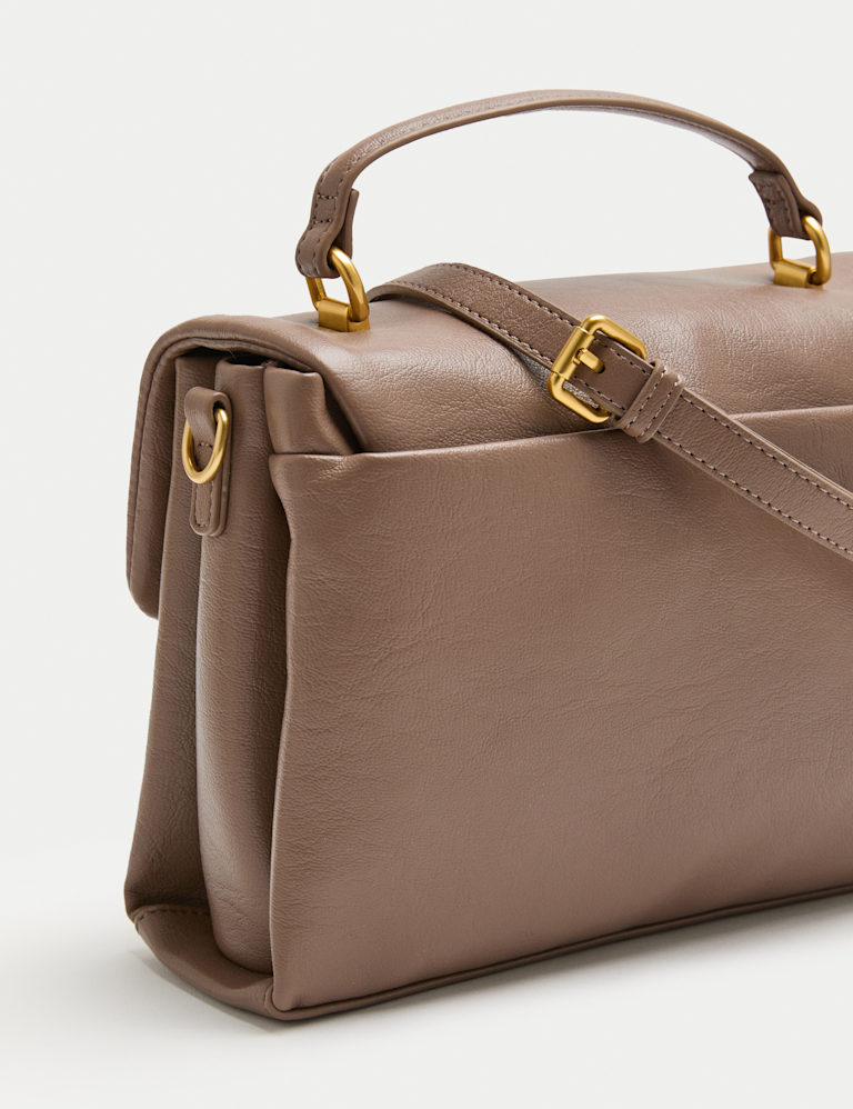 Faux Leather Puffy Cross Body Bag