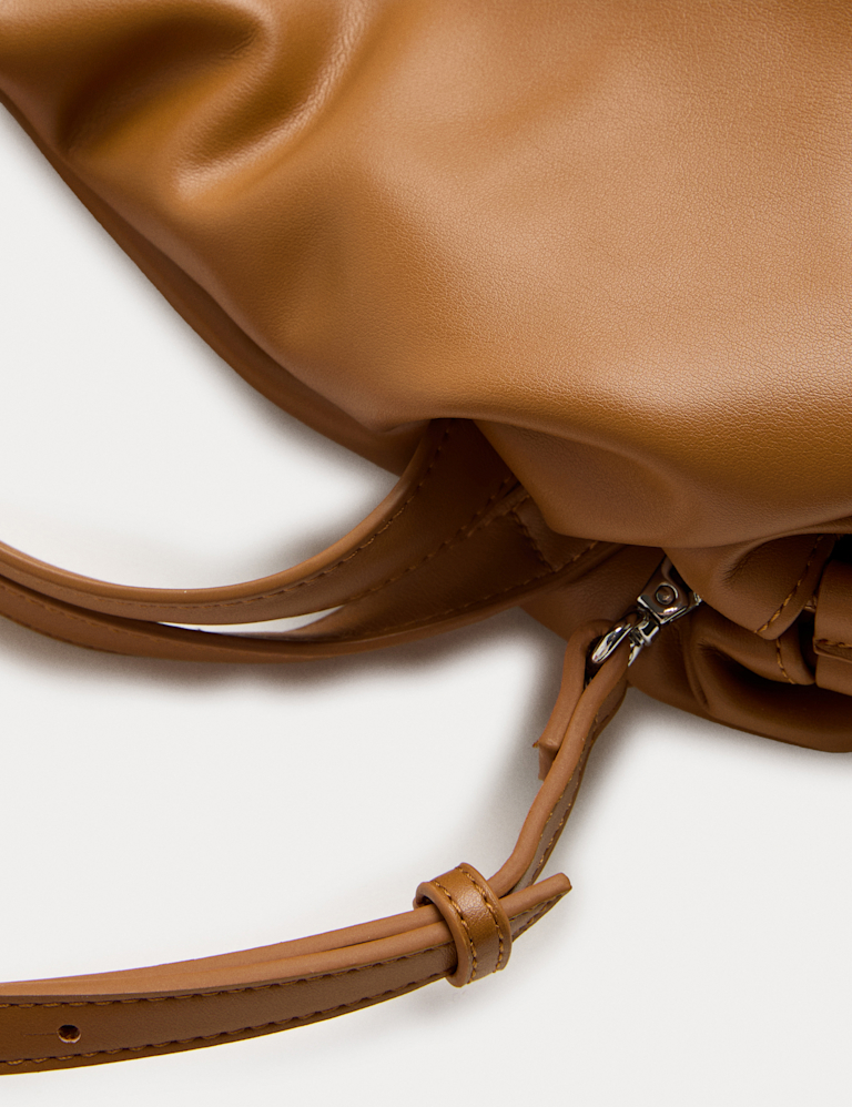 Faux Leather Slouchy Cross Body Bag