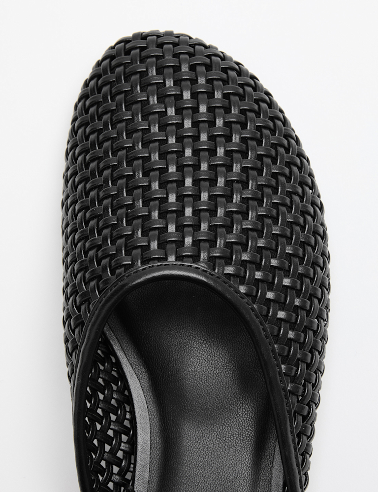 Woven Flat Slip On Mules