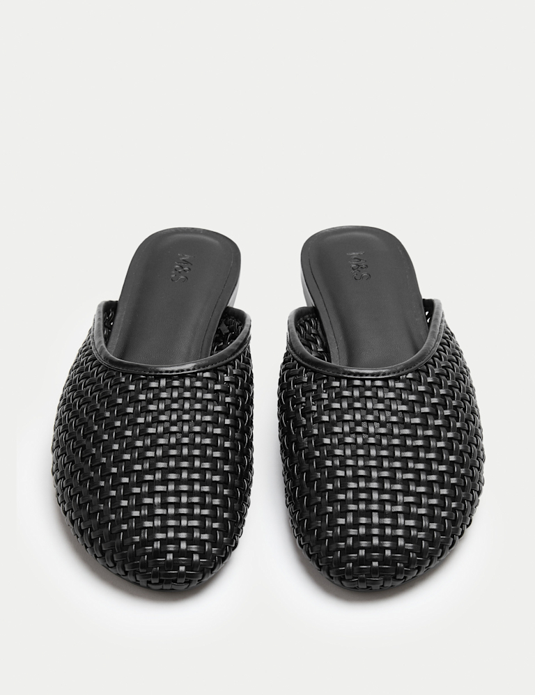 Woven Flat Slip On Mules