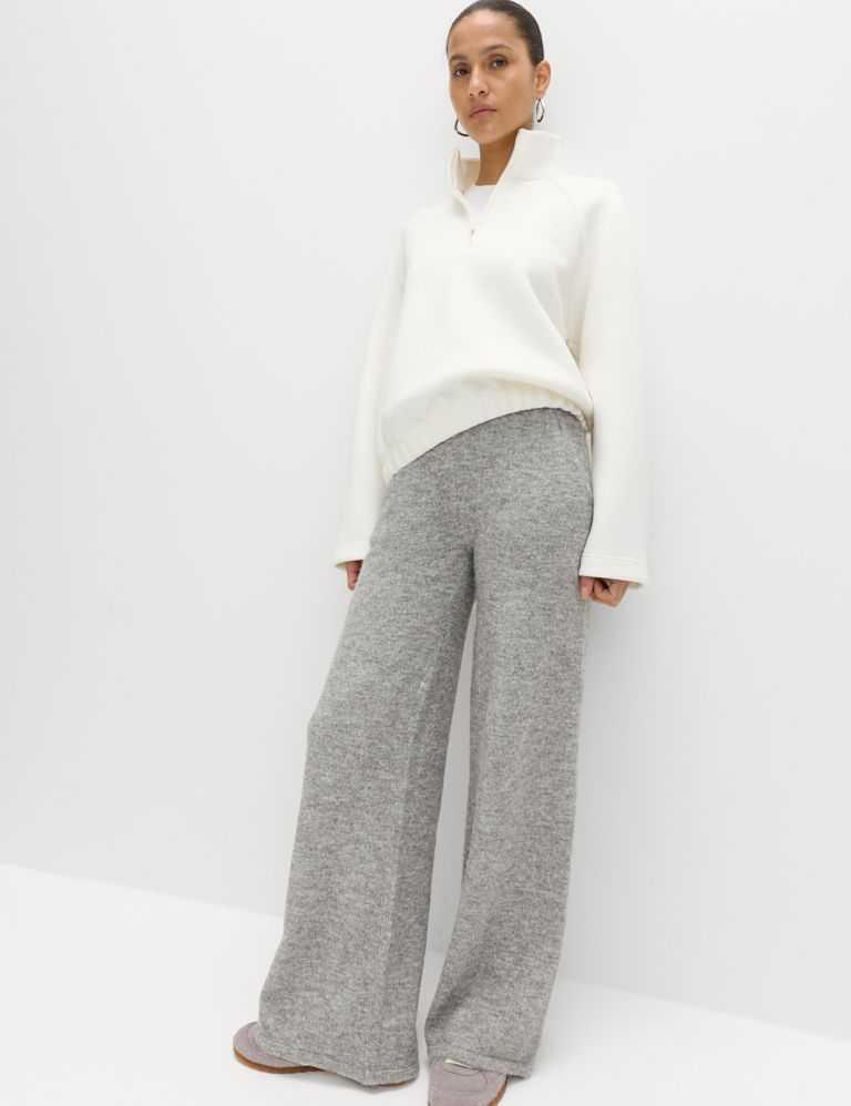 Wide Leg Knitted Trousers