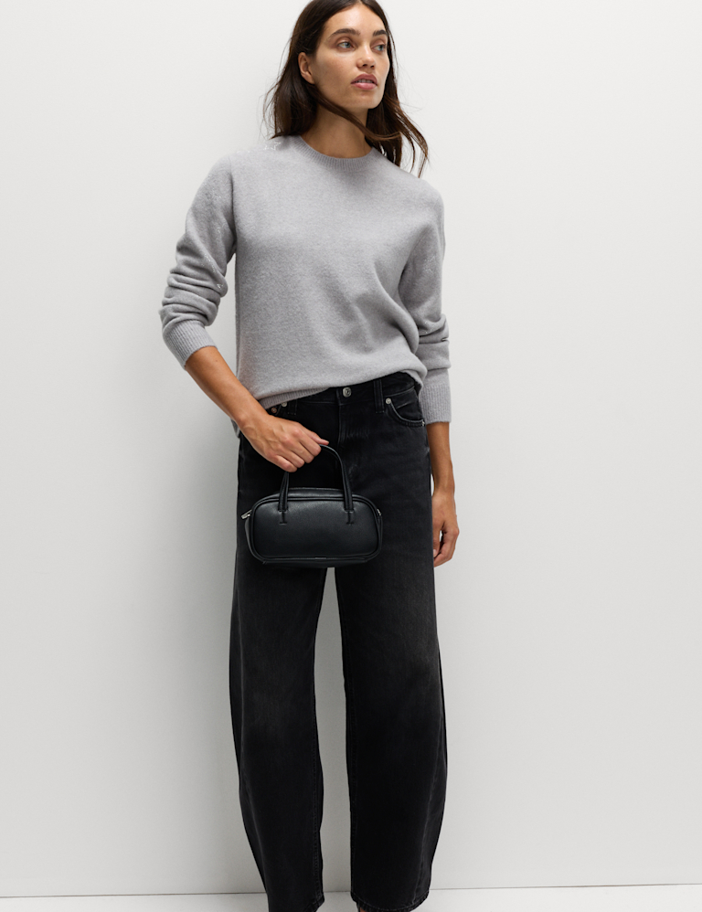 Gem Detail Crew Neck Jumper with Wool