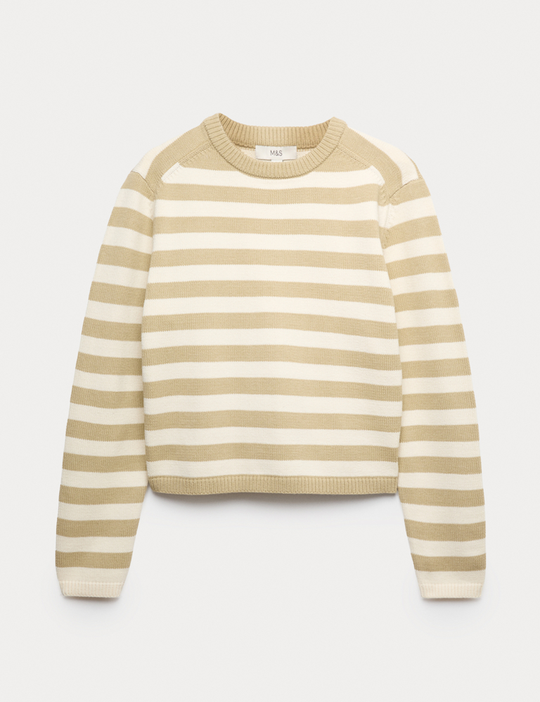 Cotton Rich Striped Cropped Jumper