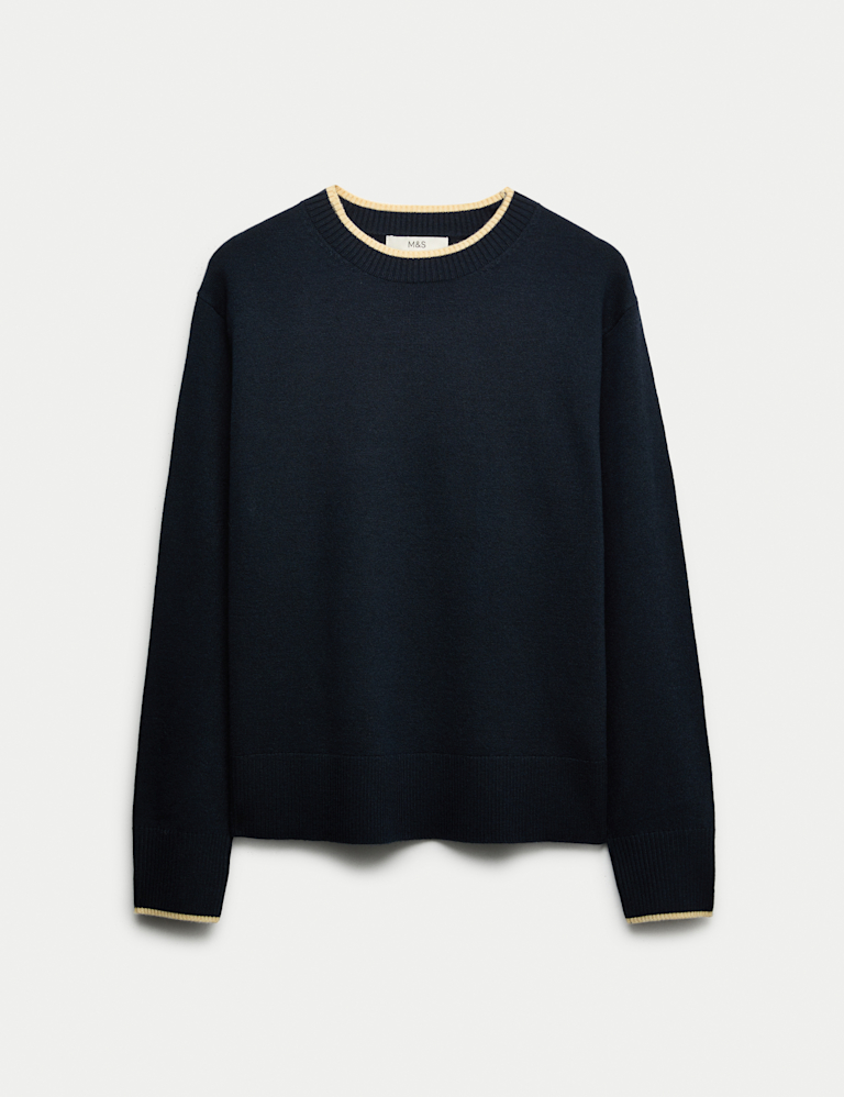 Air-Yarn Tipped Crew Neck Jumper