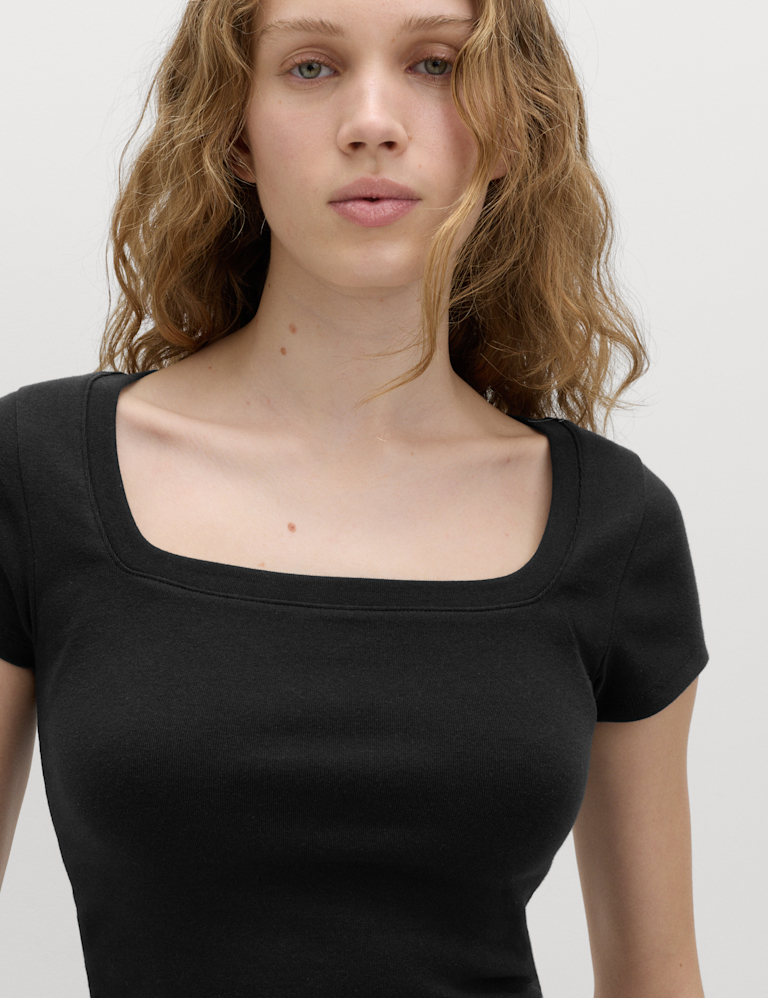 Cotton Rich Premium Square Neck Top