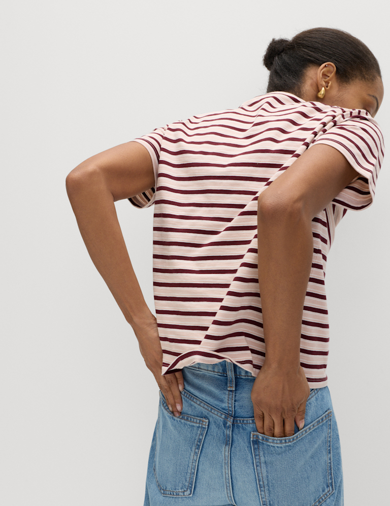 Pure Slub Cotton Striped T-Shirt