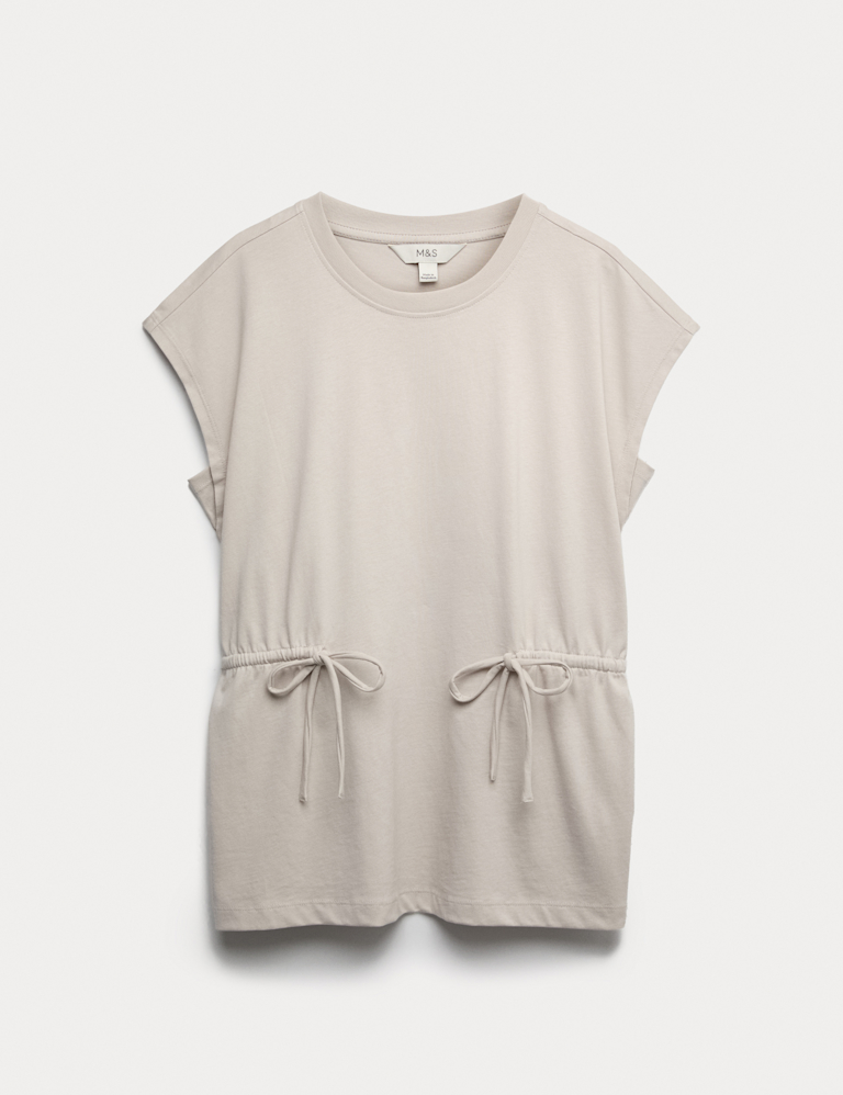 Pure Cotton Tie Waist Oversized T-Shirt