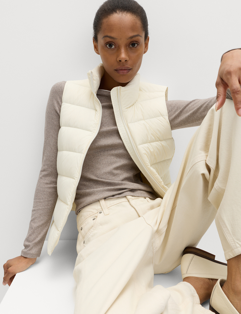 Feather & Down Packaway Funnel Neck Gilet