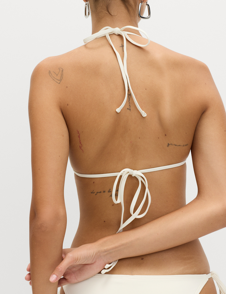 Smocked Triangle Bikini Top