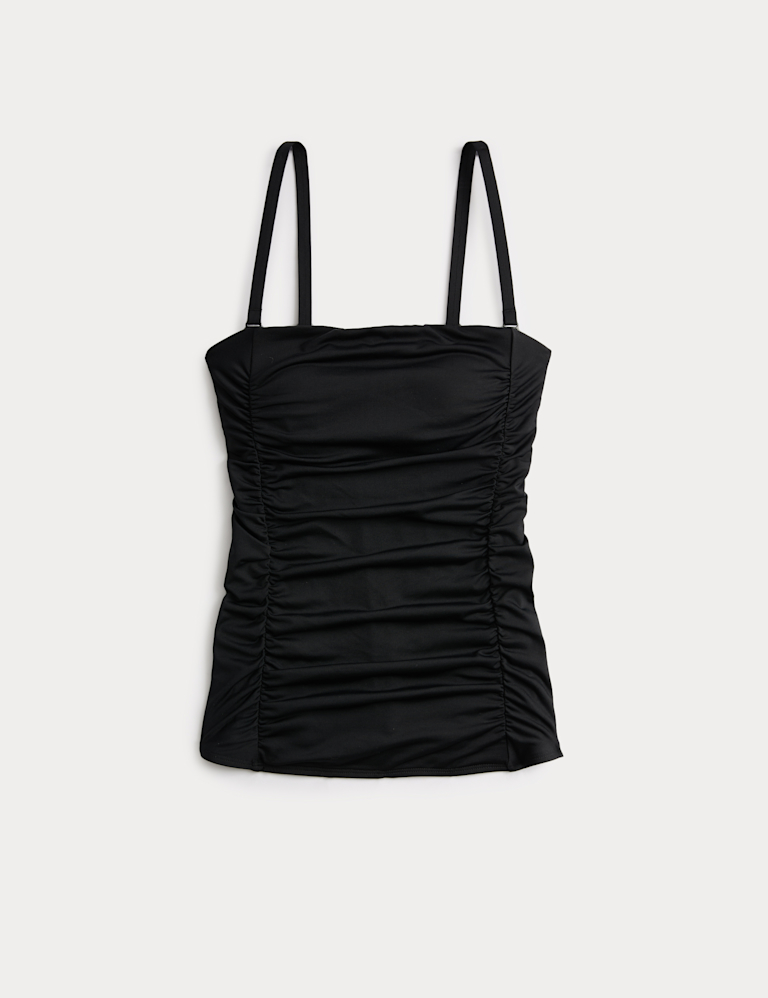 Square Neck Tummy Control Ruched Tankini