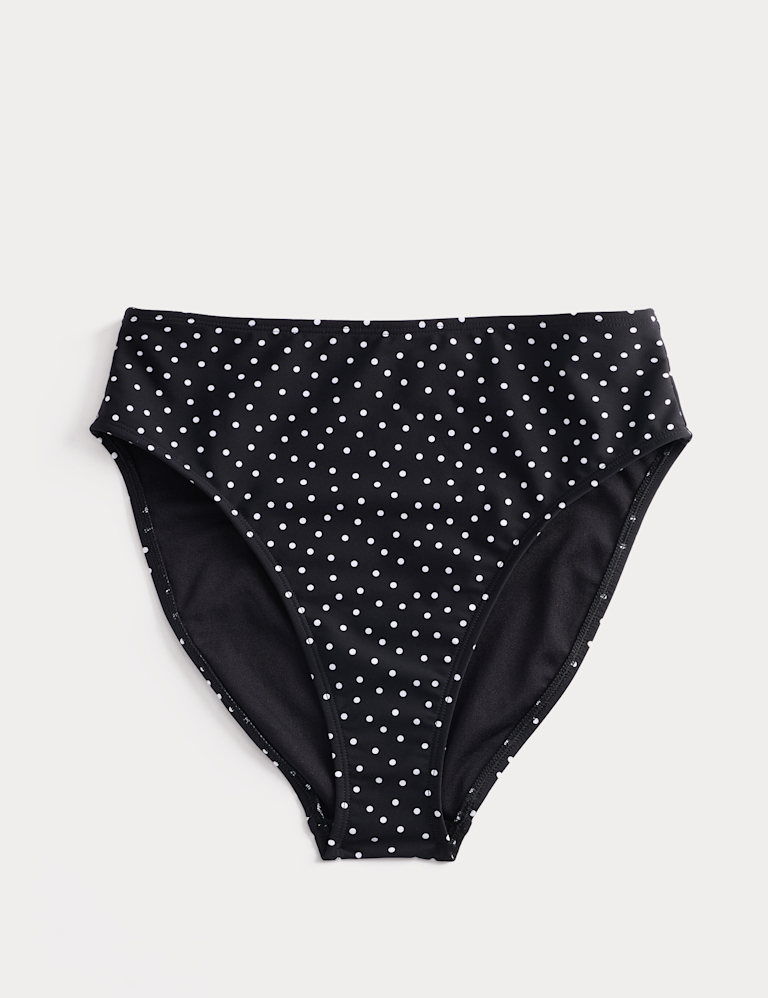 Polka Dot High Waisted Bikini Bottom