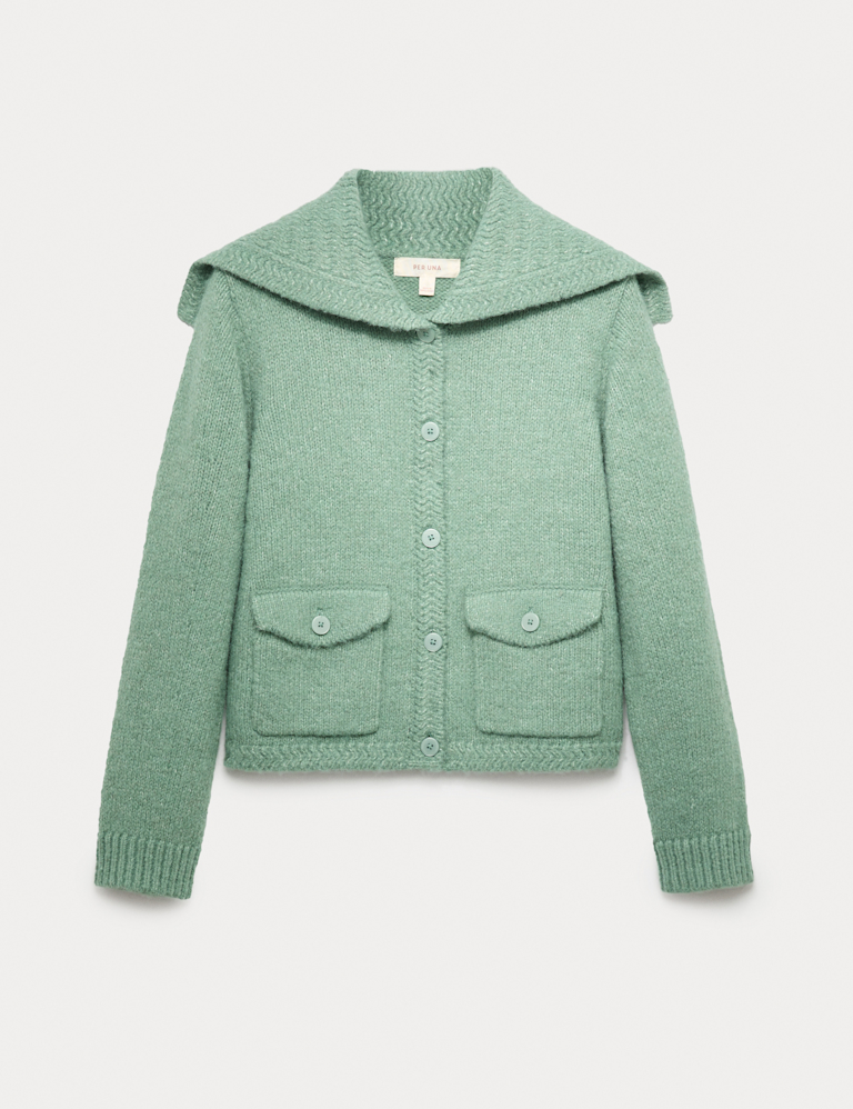 Sailor Collar Cardigan with Wool