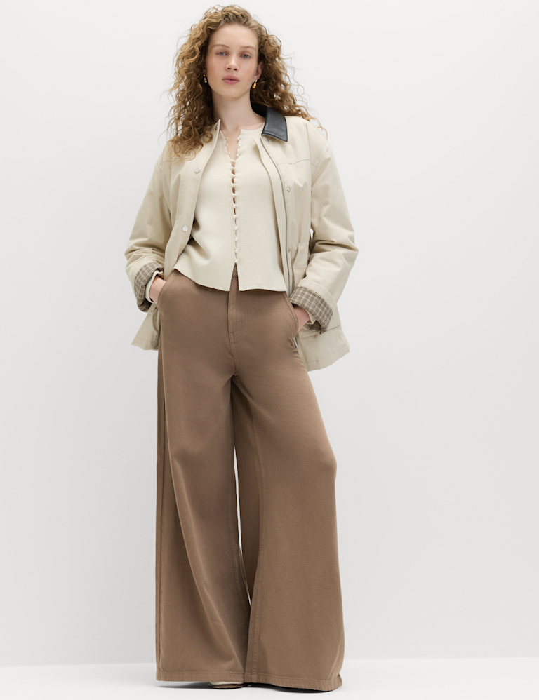 Pure Cotton Palazzo Trousers