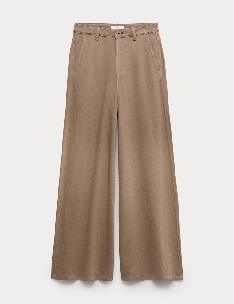 Pure Cotton Palazzo Trousers
