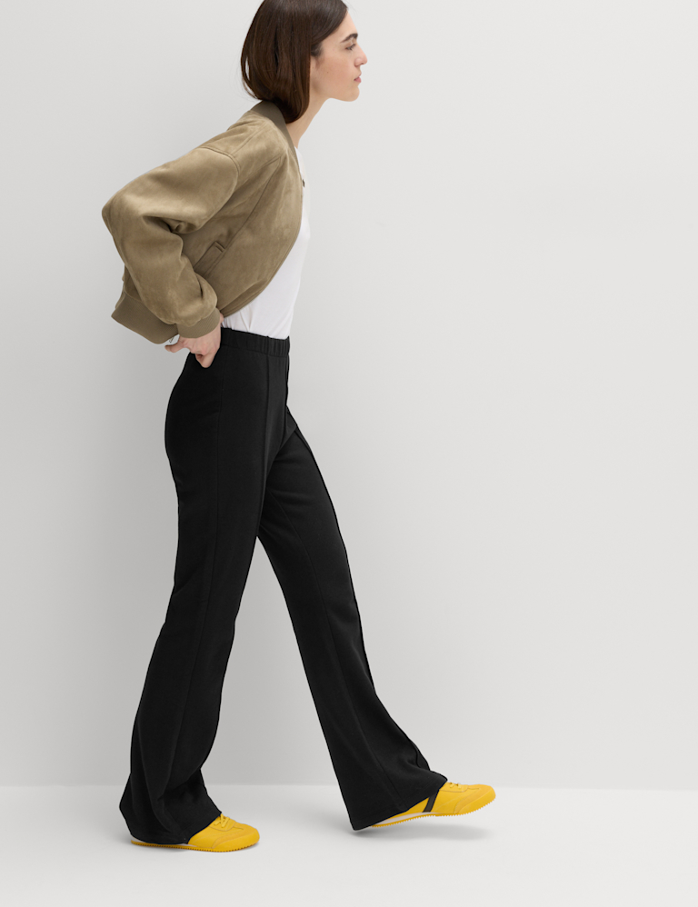 Pure Cotton Seam Detail Flared Joggers