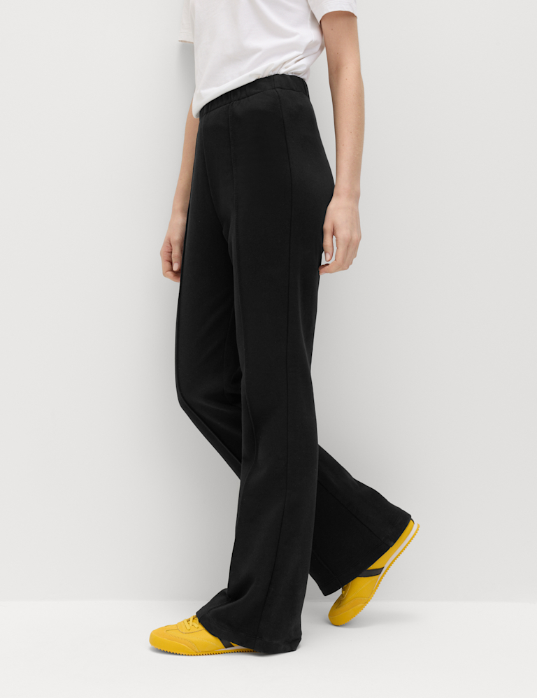 Pure Cotton Seam Detail Flared Joggers