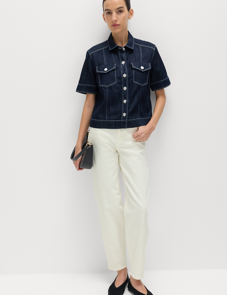 Mom High Waisted Ankle Grazer Jeans