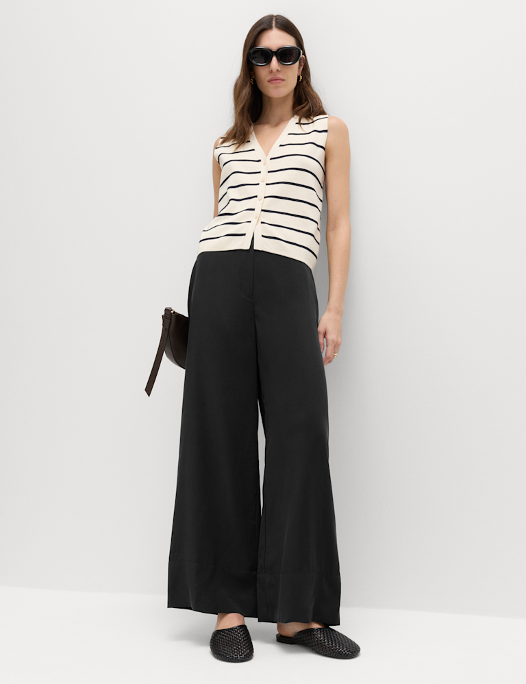 Modal Rich Wide Leg Trousers