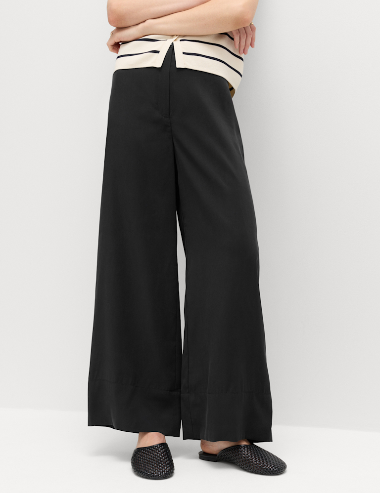 Modal Rich Wide Leg Trousers