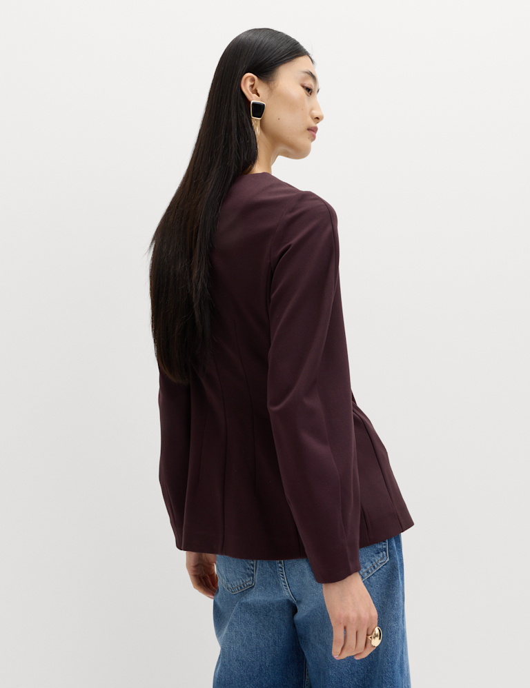 Ponte Collarless Tailored Jacket