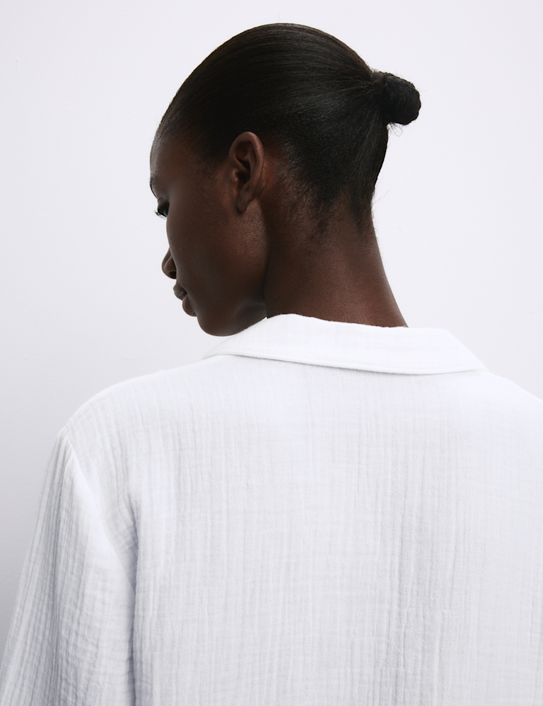 Pure Cotton Textured Muslin Nightshirt