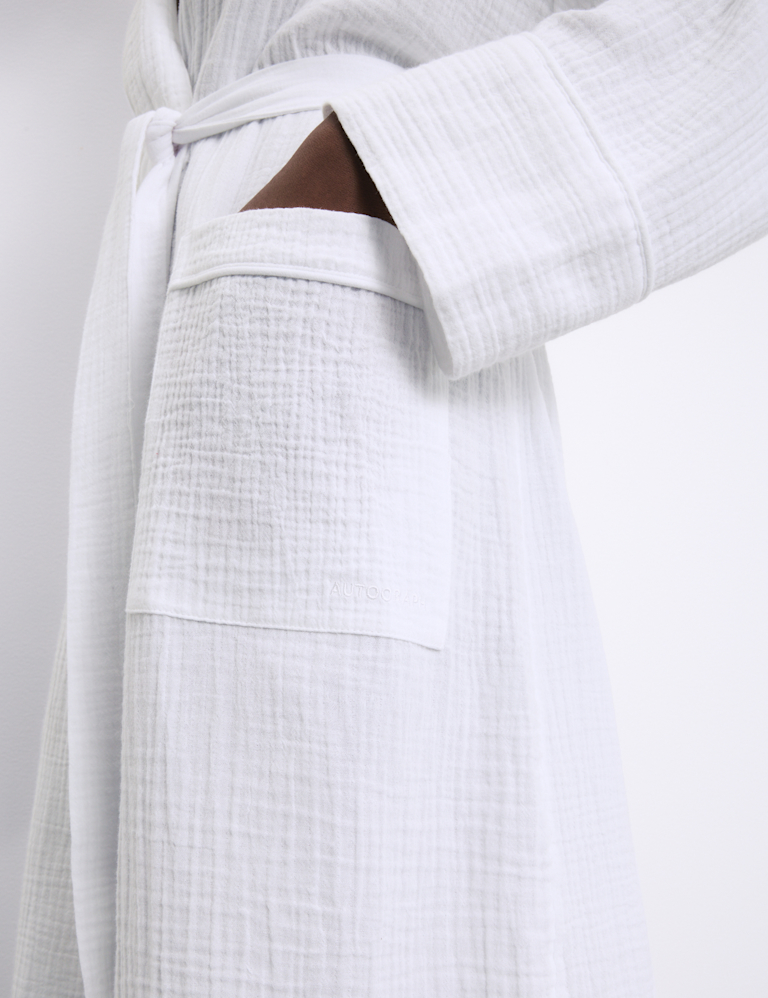 Pure Cotton Muslin Dressing Gown