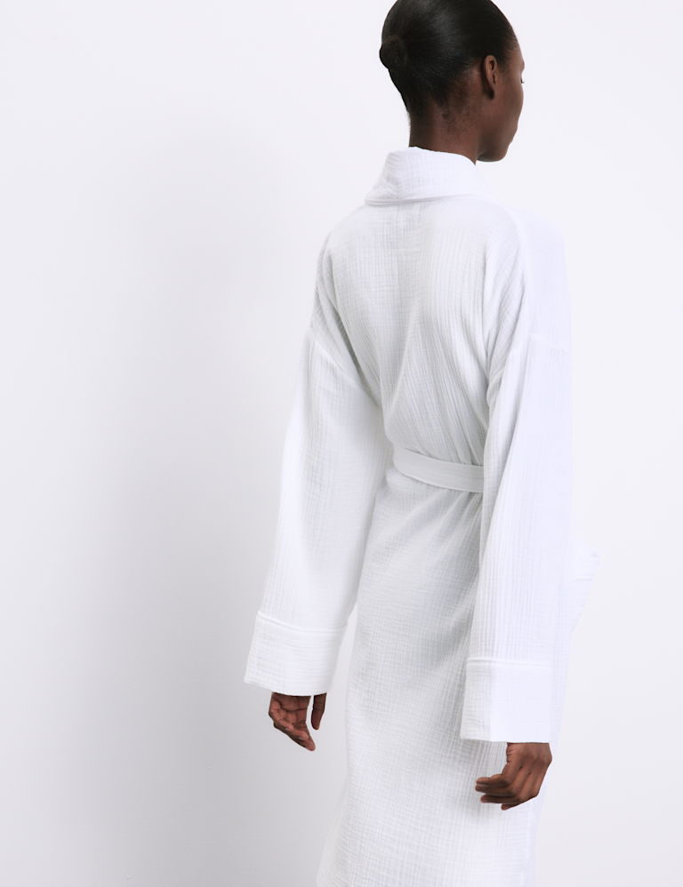 Pure Cotton Muslin Dressing Gown