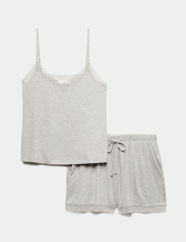 Lace Trim Cami Shortie Set